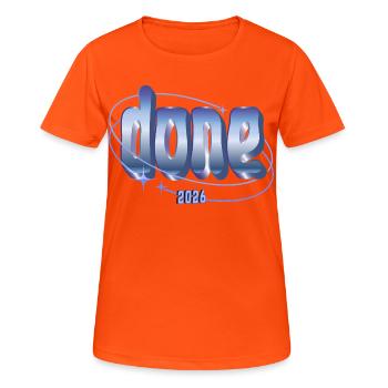 Done 2026 Orbit Design - Women's Breathable T-Shirt - neon orange - Front - AI Model Female 172 dark (172cm)