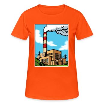 Silhouette de dessins animés industriels - T-shirt respirant Femme - orange néon - Devant - AI Model Female 172 dark (172cm)