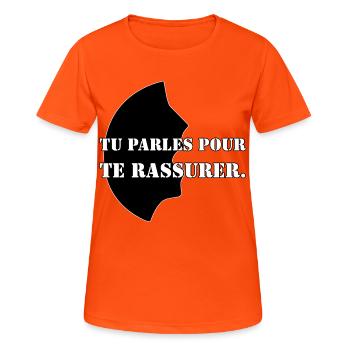 YOU SPEAK TO REASSURE YOURSELF. - Women's Breathable T-Shirt - neon orange - Front - AI Model Female 172 dark (172cm)