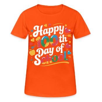 Hundertster Schultag Design - Frauen T-Shirt atmungsaktiv - Neonorange - Vorne - AI Model Female 172 dark (172cm)