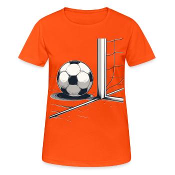 Balle au filet But - T-shirt respirant Femme - orange néon - Devant - AI Model Female 172 dark (172cm)