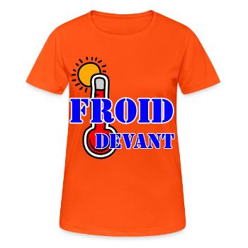 FROID DEVANT. - T-shirt respirant Femme - orange néon - Devant - AI Model Female 172 dark (172cm)