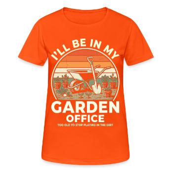 Garden Office Garten Humor - Frauen T-Shirt atmungsaktiv - Neonorange - Vorne - AI Model Female 172 dark (172cm)