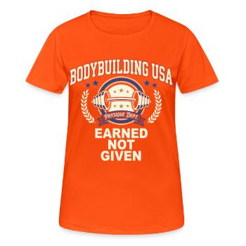 Earned Not Given Bodybuilding Design - Women's Breathable T-Shirt - neon orange - Front - AI Model Female 172 dark (172cm)