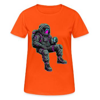 Night Astronaut Neon Power - Women's Breathable T-Shirt - neon orange - Front - AI Model Female 172 dark (172cm)