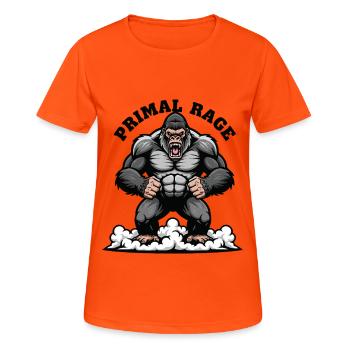 Primal Rage Gorilla Muscular Strength - Women's Breathable T-Shirt - neon orange - Front - AI Model Female 172 dark (172cm)