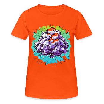 Explosion de la Boule de Brume Violette - T-shirt respirant Femme - orange néon - Devant - AI Model Female 172 dark (172cm)