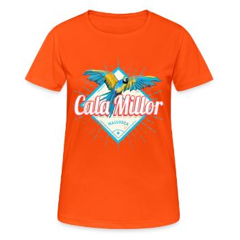 Souvenir des îles Baléares de Cala Millor Majorque - T-shirt respirant Femme - orange néon - Devant - AI Model Female 172 dark (172cm)