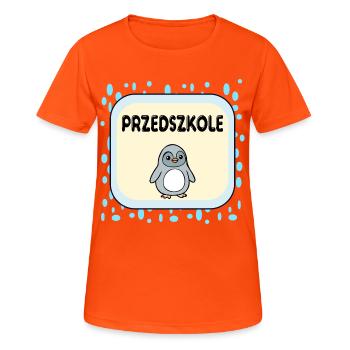 Jardin d’enfants Penguin - T-shirt respirant Femme - orange néon - Devant - AI Model Female 172 dark (172cm)