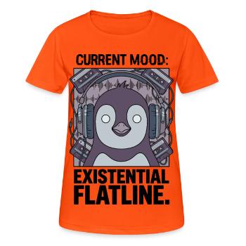 Aktuelle Stimmung Existenzielle Nulllinie - Frauen T-Shirt atmungsaktiv - Neonorange - Vorne - AI Model Female 172 dark (172cm)