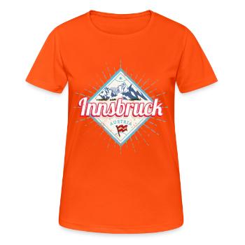 Innsbruck Tyrol Austria Alps Vintage Souvenir - Women's Breathable T-Shirt - neon orange - Front - AI Model Female 172 dark (172cm)
