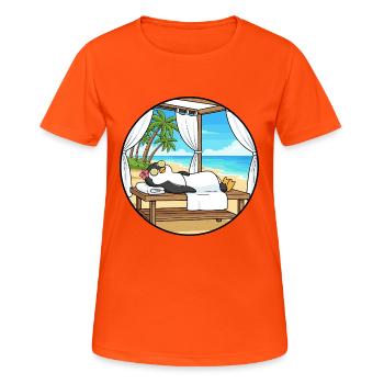 Beach Spa Penguin Animal Relaxing Art - Women's Breathable T-Shirt - neon orange - Front - AI Model Female 172 dark (172cm)