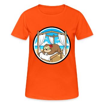 Beach Spa Sloth Animal Relaxing Art - Women's Breathable T-Shirt - neon orange - Front - AI Model Female 172 dark (172cm)
