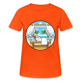 Beach Spa Bunny Rabbit Relaxing Art - Women's Breathable T-Shirt - neon orange - Front - AI Model Female 172 dark (172cm)