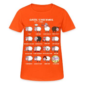 Excellente connaissance des moutons - T-shirt respirant Femme - orange néon - Devant - AI Model Female 172 dark (172cm)