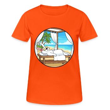 Beach Spa Rabbit Bunny Relaxing Art - Women's Breathable T-Shirt - neon orange - Front - AI Model Female 172 dark (172cm)