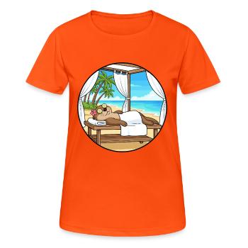 Beach Spa Otter Animal Relaxing Art - Women's Breathable T-Shirt - neon orange - Front - AI Model Female 172 dark (172cm)