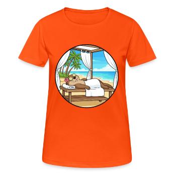 Beach Spa Otter Animal Relaxing Art - Women's Breathable T-Shirt - neon orange - Front - AI Model Female 172 dark (172cm)