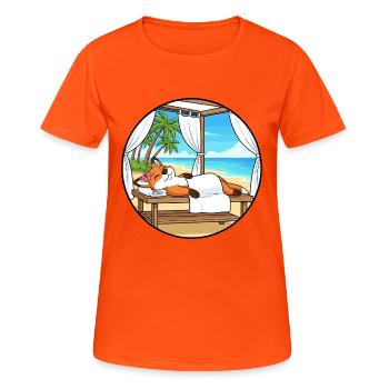 Beach Spa Fox Animal Relaxing Art - Women's Breathable T-Shirt - neon orange - Front - AI Model Female 172 dark (172cm)