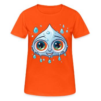 Motif de goutte d’eau de Kawaii - T-shirt respirant Femme - orange néon - Devant - AI Model Female 172 dark (172cm)