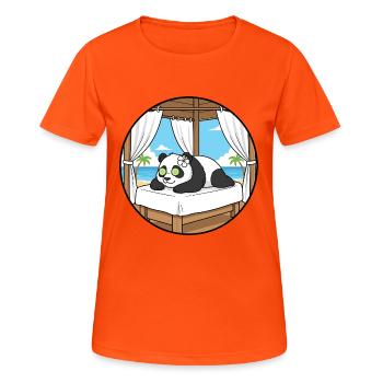 Beach Spa Panda Bear Relaxing Art - Women's Breathable T-Shirt - neon orange - Front - AI Model Female 172 dark (172cm)