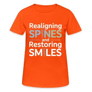 Zertifizierte klinische manuelle Wiederherstellung - Frauen T-Shirt atmungsaktiv - Neonorange - Vorne - AI Model Female 172 dark (172cm)