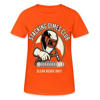 Clean Bead Club Welder Motif - Women's Breathable T-Shirt - neon orange - Front - AI Model Female 172 dark (172cm)
