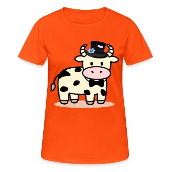 Groom Wedding Cow - Women's Breathable T-Shirt - neon orange - Front - AI Model Female 172 dark (172cm)