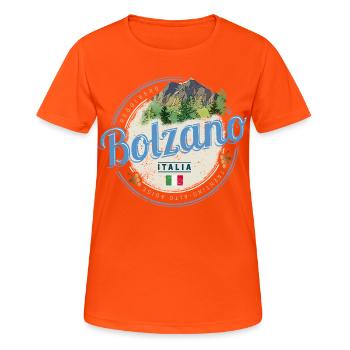 Bozen Trentino Südtirol Italien Vintage Souvenir - Frauen T-Shirt atmungsaktiv - Neonorange - Vorne - AI Model Female 172 dark (172cm)
