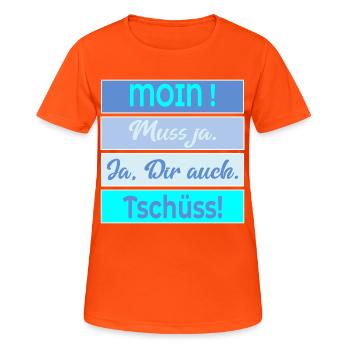 Chat Moin Bye - Women's Breathable T-Shirt - neon orange - Front - AI Model Female 172 dark (172cm)