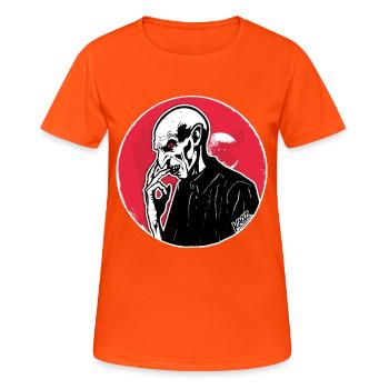 Crimson Zombie Silhouette - Women's Breathable T-Shirt - neon orange - Front - AI Model Female 172 dark (172cm)