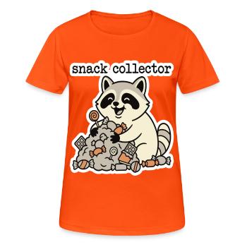 Motif du raton laveur collectionneur de snacks - T-shirt respirant Femme - orange néon - Devant - AI Model Female 172 dark (172cm)
