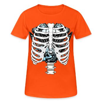 Moteur de circuit thoracique Mécanicien moto - T-shirt respirant Femme - orange néon - Devant - AI Model Female 172 dark (172cm)