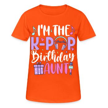 Je suis la sœur d’anniversaire de K Pop - T-shirt respirant Femme - orange néon - Devant - AI Model Female 172 dark (172cm)