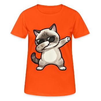 Dab Ragdoll Cat - T-shirt respirant Femme - orange néon - Devant - AI Model Female 172 dark (172cm)