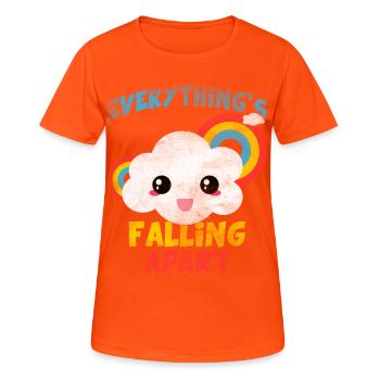tout s’effondre Nuvoletta Arcobaleno - T-shirt respirant Femme - orange néon - Devant - AI Model Female 172 dark (172cm)