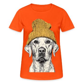Beanie Retriever - T-shirt respirant Femme - orange néon - Devant - AI Model Female 172 dark (172cm)