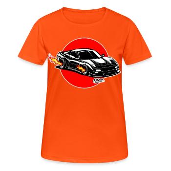 Explosion de voiture turbo Inferno - T-shirt respirant Femme - orange néon - Devant - AI Model Female 172 dark (172cm)