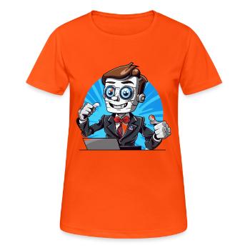 Robot streamer en costume - T-shirt respirant Femme - orange néon - Devant - AI Model Female 172 dark (172cm)