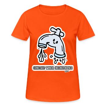 Ständiger kleiner Unannehmlichkeitshahn - Frauen T-Shirt atmungsaktiv - Neonorange - Vorne - AI Model Female 172 dark (172cm)