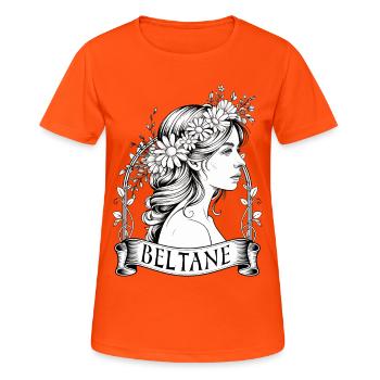 Célébrations païennes de Beltane May Day - T-shirt respirant Femme - orange néon - Devant - AI Model Female 172 dark (172cm)