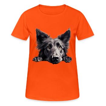 Belgian Sheepdog - Frauen T-Shirt atmungsaktiv - Neonorange - Vorne - AI Model Female 172 dark (172cm)