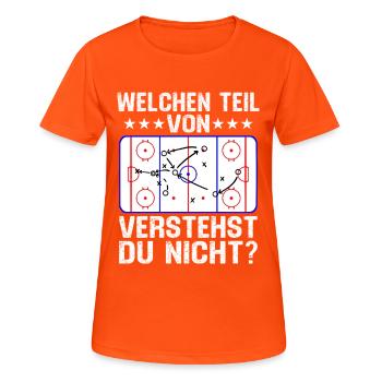welchen teil von verstehst du nicht eishockey  - Frauen T-Shirt atmungsaktiv - Neonorange - Vorne - AI Model Female 172 dark (172cm)