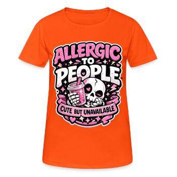 Déclaration douce gotique allergique aux gens - T-shirt respirant Femme - orange néon - Devant - AI Model Female 172 dark (172cm)