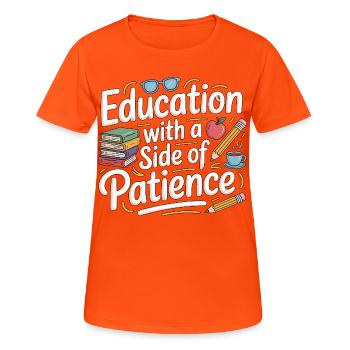 Formation des enseignants avec carrière d’enseignant - T-shirt respirant Femme - orange néon - Devant - AI Model Female 172 dark (172cm)