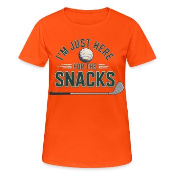 Je suis là uniquement pour les snacks - T-shirt respirant Femme - orange néon - Devant - AI Model Female 172 dark (172cm)
