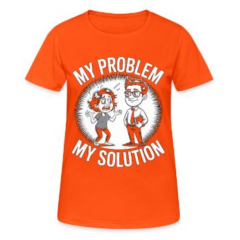 Professeur de lycée Mon problème Mon père Pictogramme - T-shirt respirant Femme - orange néon - Devant - AI Model Female 172 dark (172cm)
