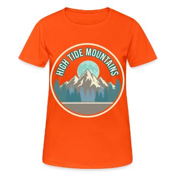 High Tide Mountains Mountain Forest Motif - Women's Breathable T-Shirt - neon orange - Front - AI Model Female 172 dark (172cm)
