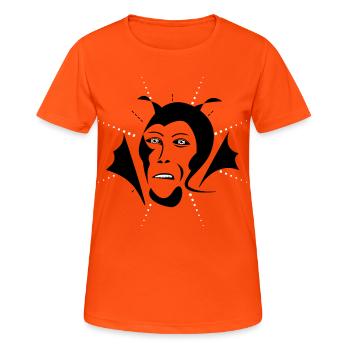 Devil / Teufel - Frauen T-Shirt atmungsaktiv - Neonorange - Vorne - AI Model Female 172 dark (172cm)