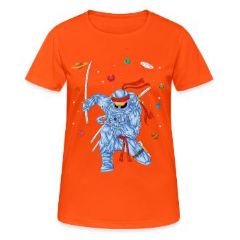 Chemise Ninja Astronaute - T-shirt respirant Femme - orange néon - Devant - AI Model Female 172 dark (172cm)